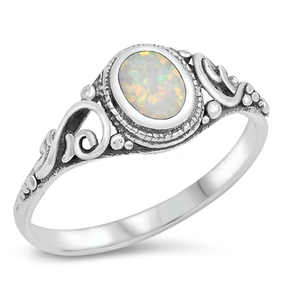 CHOOSE YOUR COLOR Celtic White Simulated Opal Wholesale Ring .925 Sterling Silver Band CZ Female Size 9