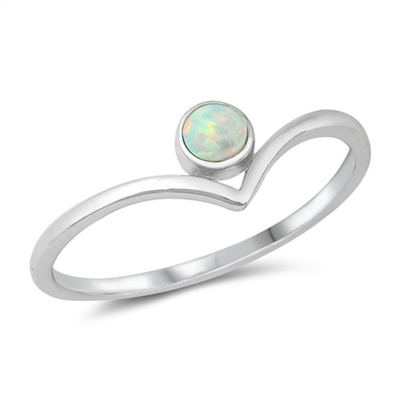 CHOOSE YOUR COLOR Chevron Ring .925 Sterling Silver Band White Cubic Zirconia Jewelry Female Size 6