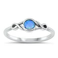 thumbnail image 1 of CHOOSE YOUR COLOR Chic Blue Simulated Opal Ring .925 Sterling Silver Infinity Band CZ Female Size 7, 1 of 4