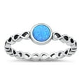 thumbnail image 1 of CHOOSE YOUR COLOR Chic Blue Simulated Opal Ring .925 Sterling Silver Infinity Band CZ Female Size 9, 1 of 4
