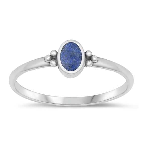 CHOOSE YOUR COLOR Chic Lapis Ring .925 Sterling Silver Bali Band Blue CZ Jewelry Female Size 4