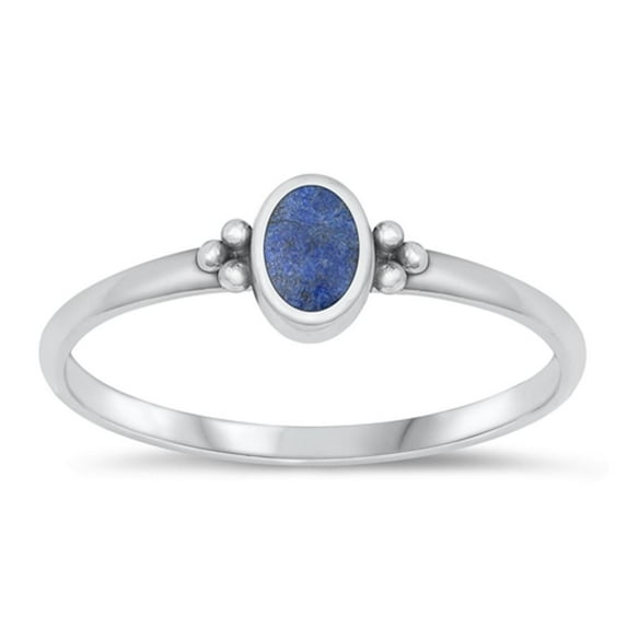 CHOOSE YOUR COLOR Chic Lapis Ring .925 Sterling Silver Bali Band Blue CZ Jewelry Female Size 7