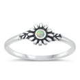 thumbnail image 1 of CHOOSE YOUR COLOR Chic White Simulated Opal Flower Ring .925 Sterling Silver Band CZ Female Size 7, 1 of 4