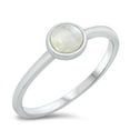 thumbnail image 1 of CHOOSE YOUR COLOR Circle Moonstone Ring .925 Sterling Silver Band Jewelry Female Male Unisex Size 6, 1 of 4