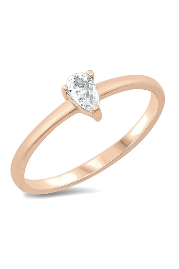 CHOOSE YOUR COLOR Clear CZ Elegant Promise Ring .925 Sterling Silver Band White Female Size 9