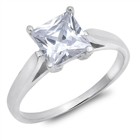 CHOOSE YOUR COLOR Clear CZ Elegant Ring .925 Sterling Silver Band White Jewelry Female Size 6
