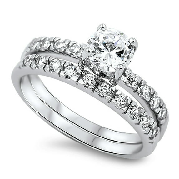 CHOOSE YOUR COLOR Clear CZ Elegant Ring .925 Sterling Silver Band White Jewelry Female Size 6