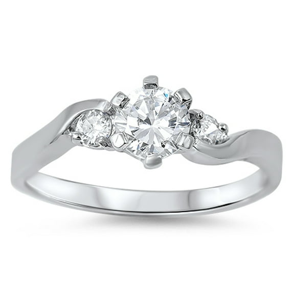 CHOOSE YOUR COLOR Clear CZ Elegant Ring .925 Sterling Silver Band White Jewelry Female Size 8