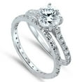 thumbnail image 1 of CHOOSE YOUR COLOR Clear CZ Elegant Ring Set .925 Sterling Silver Band White Female Size 8, 1 of 4