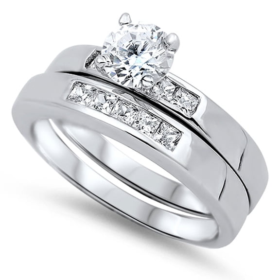 CHOOSE YOUR COLOR Clear CZ Elegant Solitaire Ring 925 Sterling Silver Band White Female Size 6