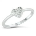 thumbnail image 1 of CHOOSE YOUR COLOR Clear CZ Promise Heart Ring .925 Sterling Silver Band White Female Size 4, 1 of 4