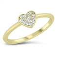 thumbnail image 1 of CHOOSE YOUR COLOR Clear CZ Promise Heart Ring .925 Sterling Silver Band White Female Size 9, 1 of 4