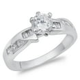 thumbnail image 1 of CHOOSE YOUR COLOR Clear CZ Round Chic Solitaire Style Ring 925 Sterling Silver Band White Female Size 7, 1 of 4