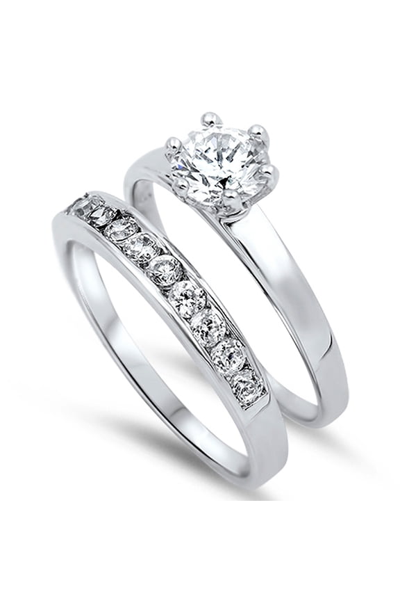 CHOOSE YOUR COLOR Clear CZ Solitaire Elegant Ring 925 Sterling Silver Band White Female Size 5