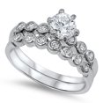 thumbnail image 1 of CHOOSE YOUR COLOR Clear CZ Solitaire Ring .925 Sterling Silver Band White Jewelry Female Size 9, 1 of 4