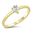 thumbnail image 1 of CHOOSE YOUR COLOR Clear CZ Traditional Promise Ring .925 Sterling Silver Band White Female Size 10, 1 of 4