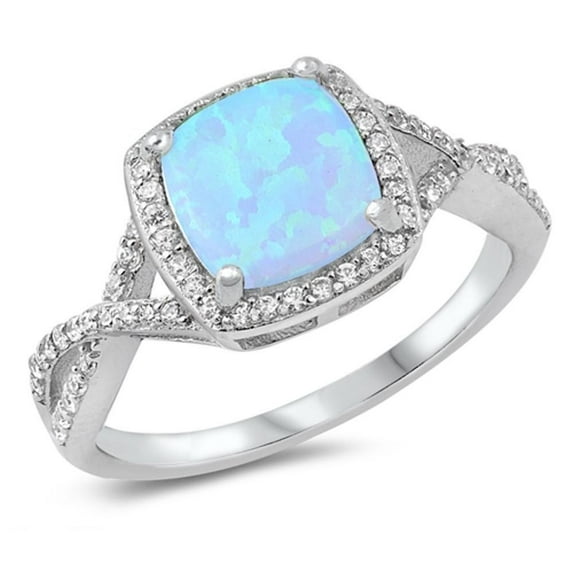 CHOOSE YOUR COLOR Clear CZ White Simulated Opal Infinity Ring .925 Sterling Silver Band Female Size 7