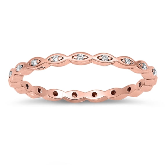 CHOOSE YOUR COLOR Clear Repeating Evil Eye Wholesale Ring .925 Sterling Silver Band White CZ Female Size 8