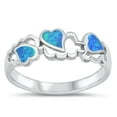 thumbnail image 1 of CHOOSE YOUR COLOR Cloud Heart Promise Ring .925 Sterling Silver Band Blue CZ Female Size 9, 1 of 4