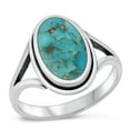 thumbnail image 1 of CHOOSE YOUR COLOR Cocktail Simulated Turquoise Ring .925 Sterling Silver Band Blue CZ Female Size 7, 1 of 4