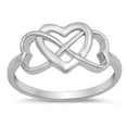thumbnail image 1 of CHOOSE YOUR COLOR Criss Cross Infinity Heart Promise Ring .925 Sterling Silver Band Jewelry Female Size 6, 1 of 4
