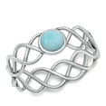 thumbnail image 1 of CHOOSE YOUR COLOR Criss Cross Larimar Wholesale Ring .925 Sterling Silver Band Blue CZ Female Size 9, 1 of 4