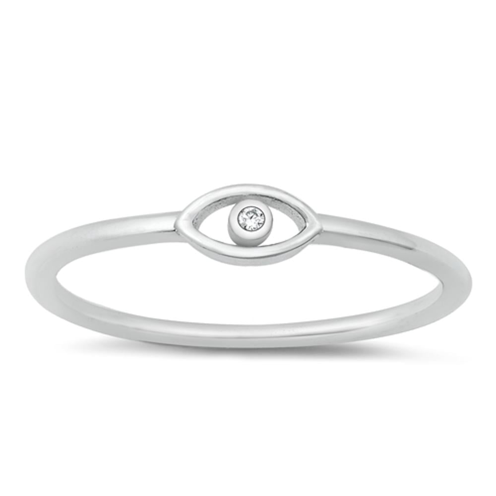 Seeing Eye Rings CHOOSE YOUR COLOR Cutout All Seeing Eye Ring .925 Sterling Silver Band ...
