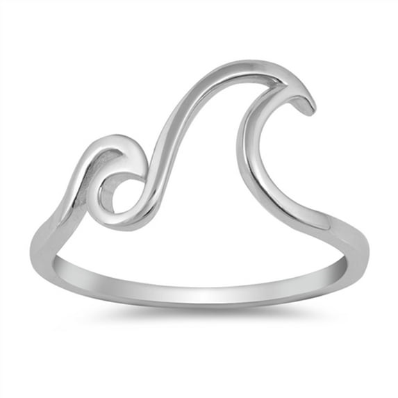 CHOOSE YOUR COLOR Double Wave Ocean Tide Surfer Beach Ring 925 Sterling Silver Band Jewelry Female Size 8