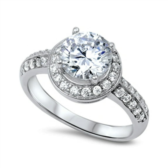 CHOOSE YOUR COLOR Elegant Bridal Engagement Wedding Ring .925 Sterling Silver Band White CZ Female Size 7