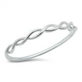 thumbnail image 1 of CHOOSE YOUR COLOR Elegant Double Twist Ring .925 Sterling Silver Band Jewelry Female Male Size 4, 1 of 4