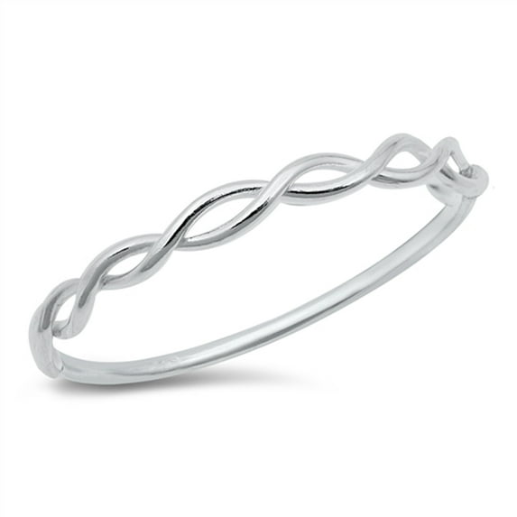 CHOOSE YOUR COLOR Elegant Double Twist Ring .925 Sterling Silver Band Jewelry Female Male Size 4