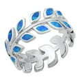 thumbnail image 1 of CHOOSE YOUR COLOR Elegant Leaf Wrap Tree Branch Ring .925 Sterling Silver Band Blue CZ Female Size 7, 1 of 4