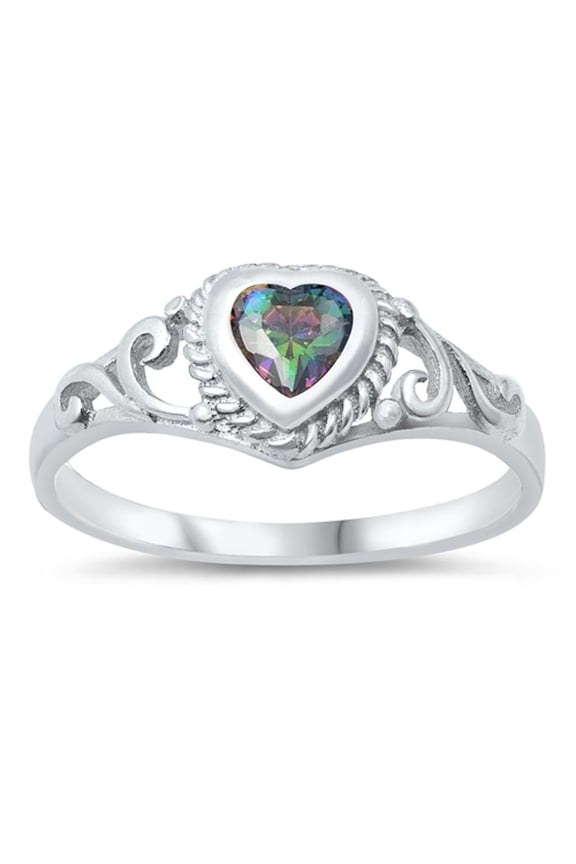 CHOOSE YOUR COLOR Elegant Promise Ring .925 Sterling Silver Band Black CZ Jewelry Female Size 6