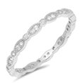 thumbnail image 1 of CHOOSE YOUR COLOR Eternity Marquise Clear CZ Ring .925 Sterling Silver Band White Female Size 8, 1 of 4