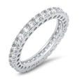 thumbnail image 1 of CHOOSE YOUR COLOR Eternity Stackable Clear CZ Ring .925 Sterling Silver Band White Female Size 8, 1 of 4