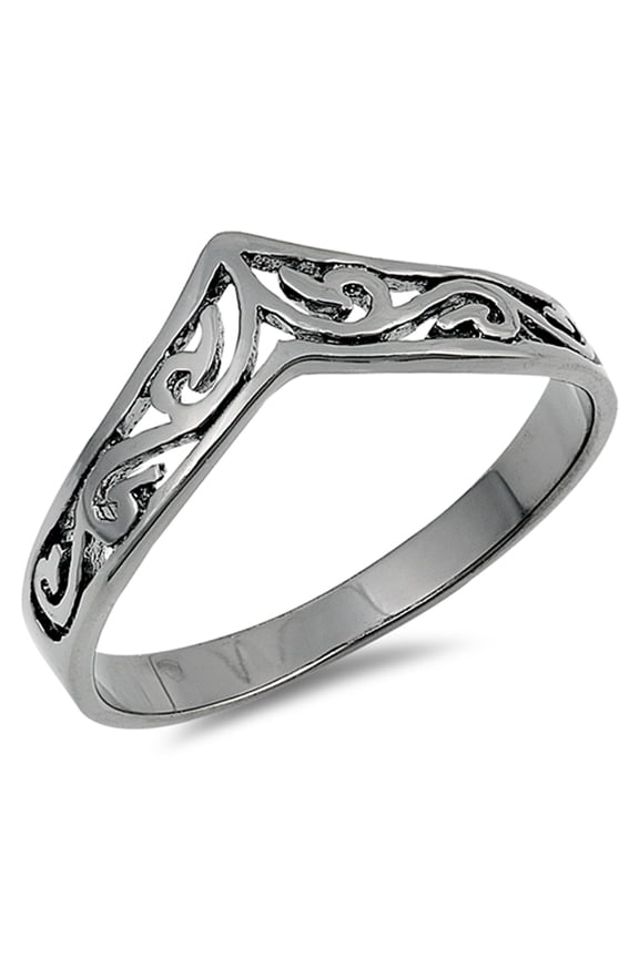 CHOOSE YOUR COLOR Filigree Celtic Black-Tone Thumb Ring .925 Sterling Silver Band Jewelry Female Size 12