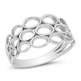 thumbnail image 1 of CHOOSE YOUR COLOR Filigree Oval Cutout Geometric Ring 925 Sterling Silver Band Jewelry Female Size 8, 1 of 4