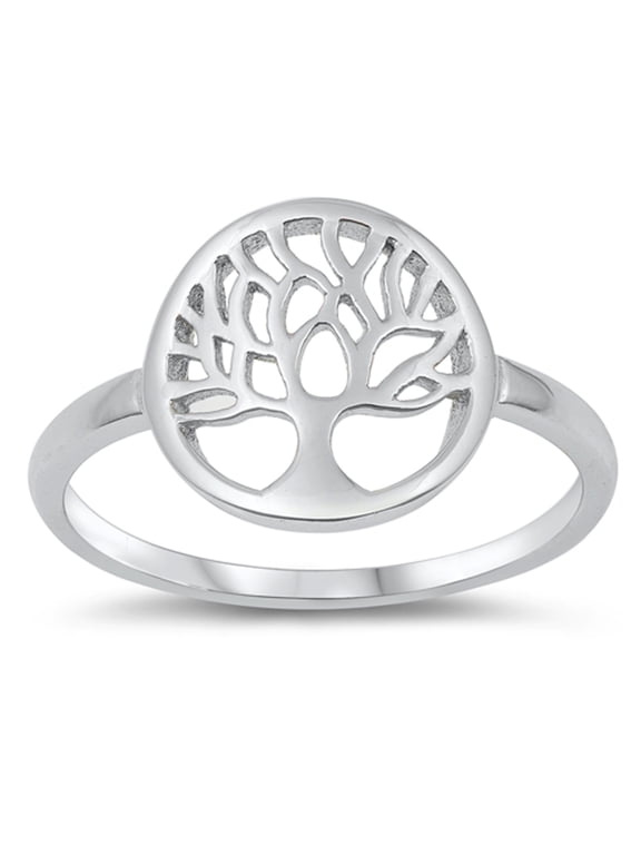 CHOOSE YOUR COLOR Filigree Tree of Life Cutout Branch Sterling Silver Ring 925 Jewelry Female Size 10