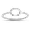 thumbnail image 1 of CHOOSE YOUR COLOR Geometric Oval Round Loop Ring .925 Sterling Silver Band Jewelry Female Size 4, 1 of 4