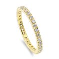 thumbnail image 1 of CHOOSE YOUR COLOR Gold-Tone Eternity Clear CZ Ring .925 Sterling Silver Band White Female Size 8, 1 of 4