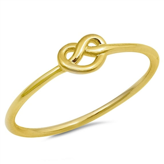 CHOOSE YOUR COLOR Gold-Tone Infinity Heart Love Knot Ring .925 Sterling Silver Band Jewelry Female Size 6