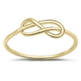 thumbnail image 1 of CHOOSE YOUR COLOR Gold-Tone Infinity Knot Forever Love Ring .925 Sterling Silver Band Jewelry Female Size 9, 1 of 4