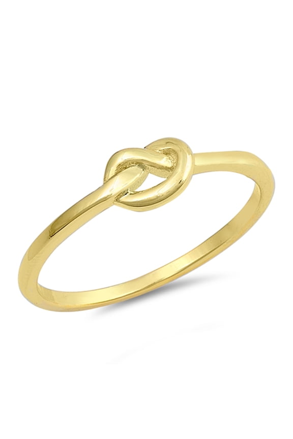 CHOOSE YOUR COLOR Gold-Tone Infinity Love Knot Promise Ring .925 Sterling Silver Band Jewelry Female Size 4