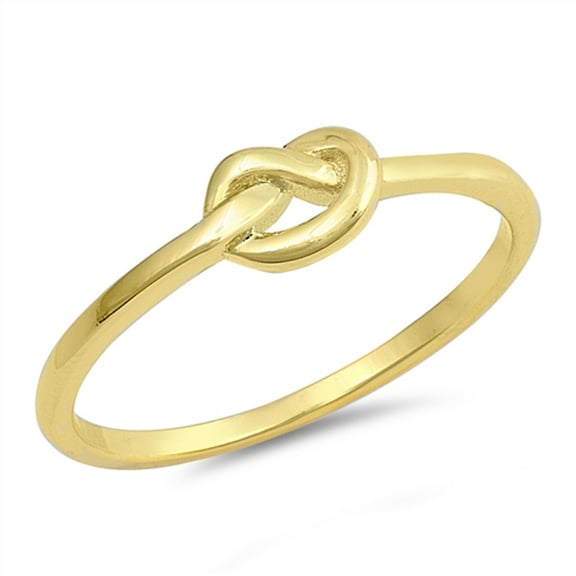 CHOOSE YOUR COLOR Gold-Tone Infinity Love Knot Promise Ring .925 Sterling Silver Band Jewelry Female Size 7