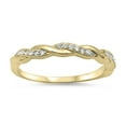 thumbnail image 1 of CHOOSE YOUR COLOR Gold-Tone Twist Knot Ring .925 Sterling Silver Stackable White CZ Female Size 5, 1 of 4