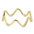 thumbnail image 1 of CHOOSE YOUR COLOR Gold-Tone Wave Endless Ring .925 Sterling Silver Band Jewelry Female Male Size 9, 1 of 4