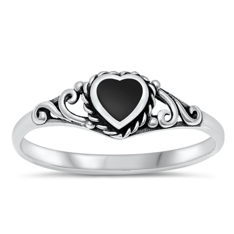 Black heart sales promise ring