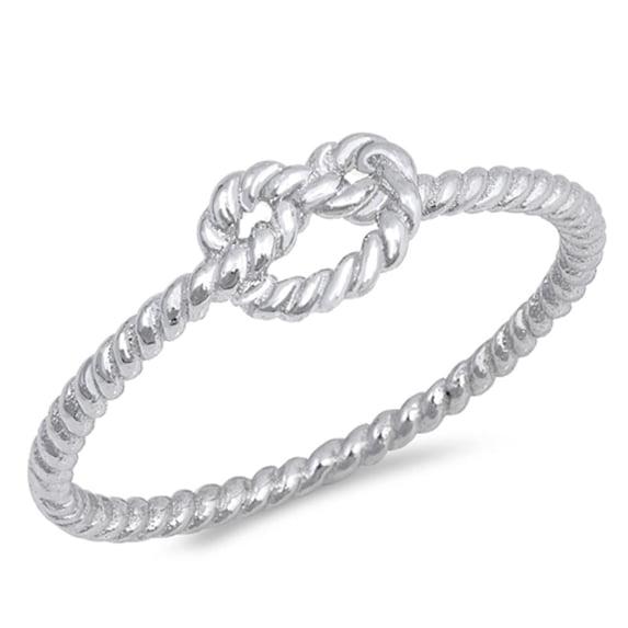 CHOOSE YOUR COLOR High Polish Rope Twist Infinity Love Knot .925 Sterling Silver Ring Female Size 11