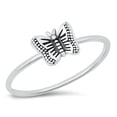 thumbnail image 1 of CHOOSE YOUR COLOR High Polished Butterfly Ring .925 Sterling Silver Oxidized Band Jewelry Female Size 9, 1 of 4