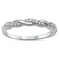 thumbnail image 1 of CHOOSE YOUR COLOR Infinity Braid Clear CZ Promise Ring .925 Sterling Silver Band White Female Size 6, 1 of 4